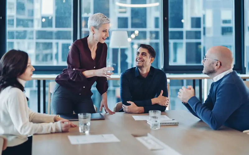 a business meeting in office